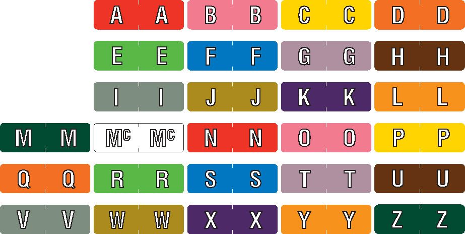 Barkley ABAM Mini Alpha Labels, Laminated, 1/2