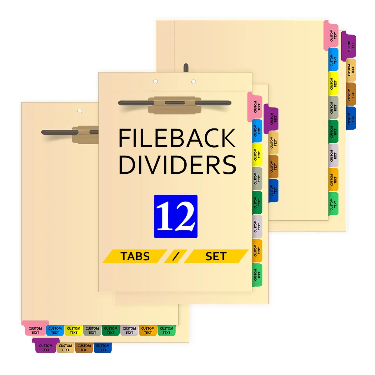Custom 12-Tabs FileBack Dividers | Organise More